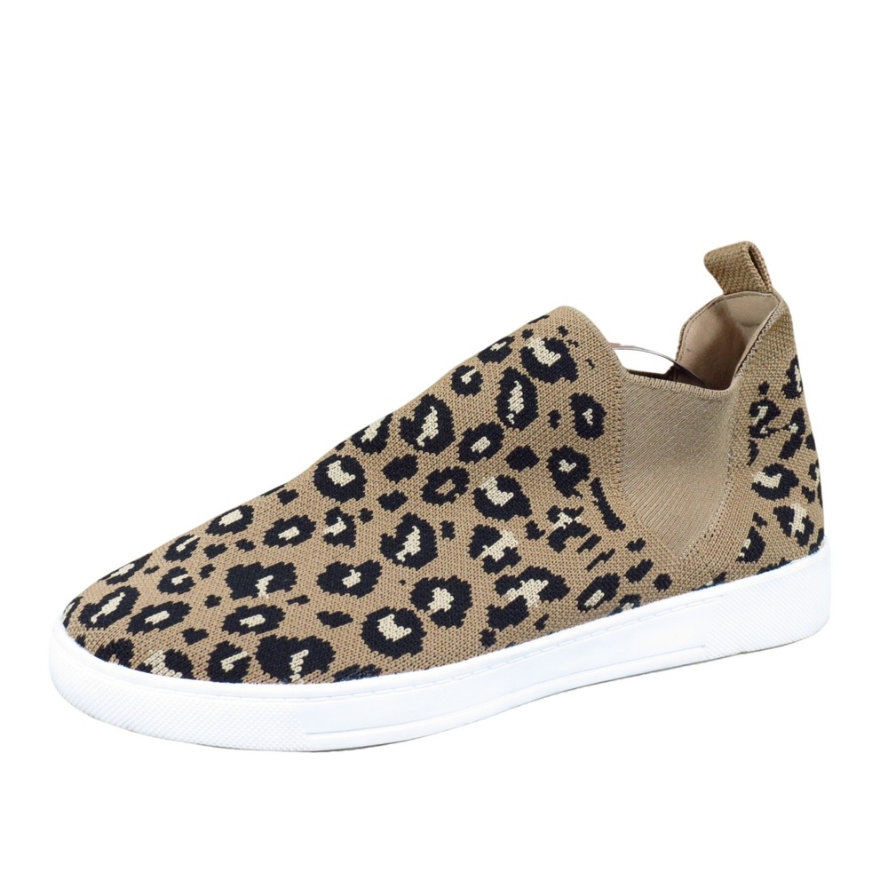 Sonoma Armadillo Women Womens Slip On Sneaker 7.5 Walking Tan Leopard Textile
